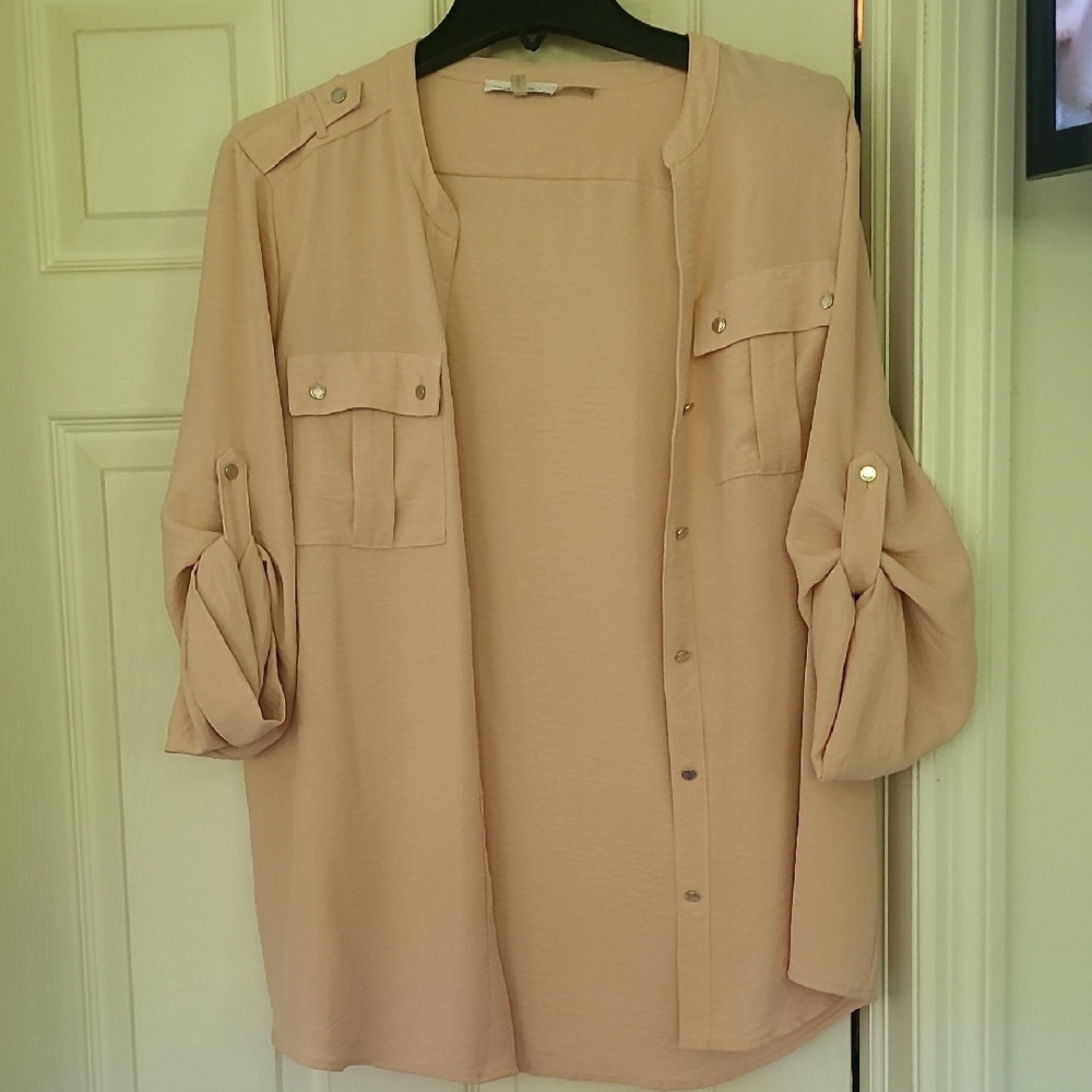 Calvin Klein Collection Women's Button Down Shirt - Light Pink